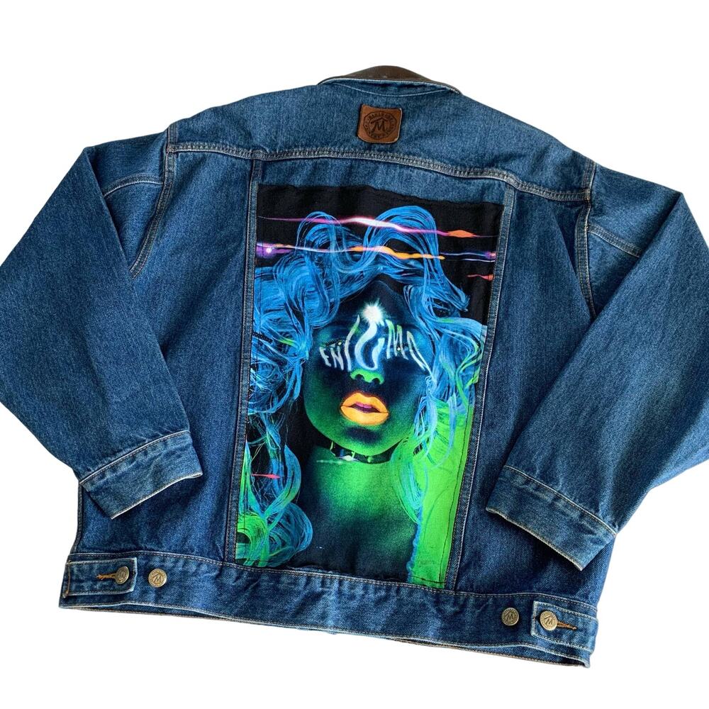 Reworked Apparel Lady Gaga Enigma Tour Vintage Denim Jacket Unisex Upcycle